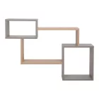 Wall shelf Beldra pakoworld in natural-cement grey color 84x15x57.8cm