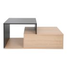 Coffee table Vople pakoworld in natural-dark grey color 90x50x40cm