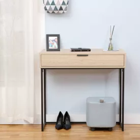   Console table Joumpa pakoworld with drawer in natural color with black metal 80x28x76.5cm