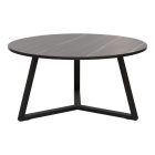 Coffee table Berton pakoworld in marble look and black metal D80x40cm