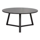 Coffee table Berton pakoworld in marble look and black metal D80x40cm