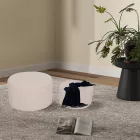 Stool - Pouf Gabello pakoworld set of 2 pcs boucle fabric beige  D44x26.5cm