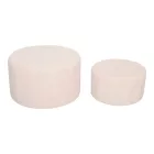 Stool - Pouf Gabello pakoworld set of 2 pcs boucle fabric beige  D44x26.5cm