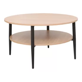 Kody table pakoworld metal black in natural shade Φ80x45cm