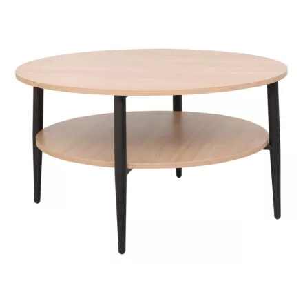 Kody table pakoworld metal black in natural shade Φ80x45cm