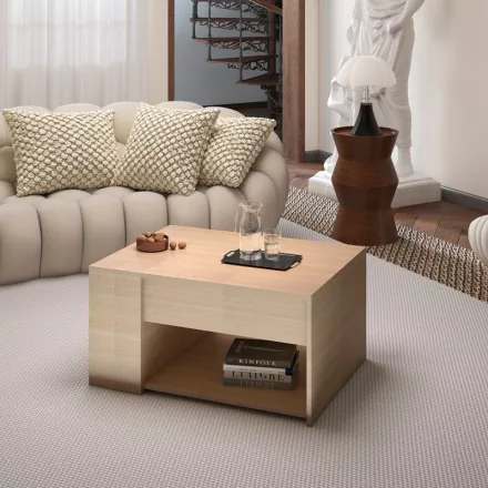 Aravis table with pakoworld polymorphic in natural shade 80x60x42cm