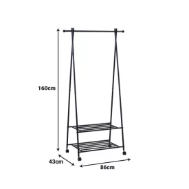   Entrance furniture Pintu pakoworld metal in black shade 86x43x160cm