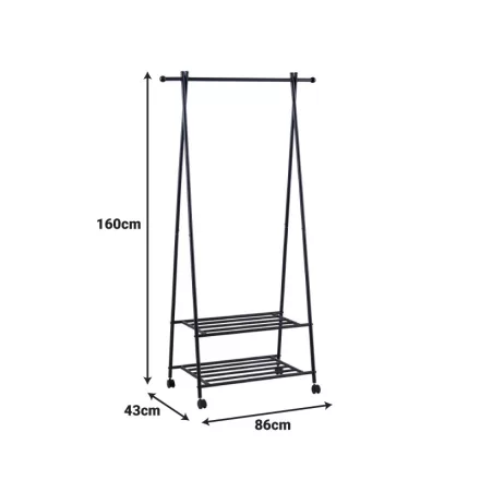 Entrance furniture Pintu pakoworld metal in black shade 86x43x160cm