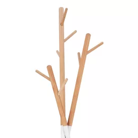   Coat Stand Sigar pakoworld metal-wood in white-natural color 49x51x187cm
