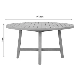 Spice table pakoworld solid acacia wood D150x75cm