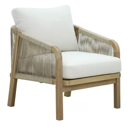 Malibu garden lounge pakoworld solid acacia wood-beige fabric