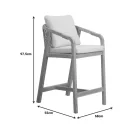 Dining room Bravo-Luciana pakoworld set of 5 solid acacia wood and beige fabric 130x70x90cm