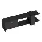 Standi pakoworld TV cabinet in black-black marble shade 120x25x36.8cm