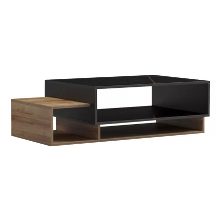 Dekost pakoworld coffee table in oak-black marble shade 105x50x32cm