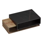 Dekost pakoworld coffee table in oak-black marble shade 105x50x32cm
