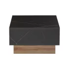 Dekost pakoworld coffee table in oak-black marble shade 105x50x32cm