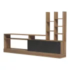 Seruno pakoworld TV unit in oak with black marble 170x25x100cm