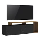 Tobler pakoworld TV cabinet in walnut color with black marble 170x40x53cm