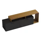 Tobler pakoworld TV cabinet in walnut color with black marble 170x40x53cm
