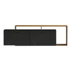 Tobler pakoworld TV cabinet in walnut color with black marble 170x40x53cm