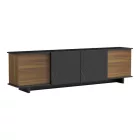 Zafore pakoworld sideboard in walnut color with black marble 180x33x50cm