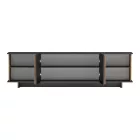 Zafore pakoworld sideboard in walnut color with black marble 180x33x50cm
