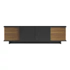 Zafore pakoworld sideboard in walnut color with black marble 180x33x50cm