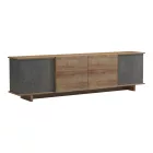 Zafore pakoworld tv unit in oak-grey marble look 180x33x50cm