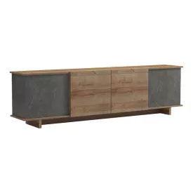 Zafore pakoworld tv unit in oak-grey marble look 180x33x50cm