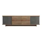 Zafore pakoworld tv unit in oak-grey marble look 180x33x50cm