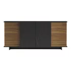 Zafore pakoworld sideboard in walnut color with black marble 180x45x80cm