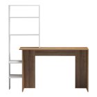 Bivoro work desk with pakoworld shelf in oak-white shade 140x55x150cm