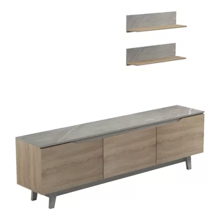 Kasia pakoworld living room set in beige marble-sonoma shade 180x35x48.5cm