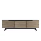 Kasandra pakoworld TV cabinet in black marble-sonoma shade 180x35x48.5cm