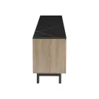 Kasandra pakoworld TV cabinet in black marble-sonoma shade 180x35x48.5cm