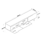 Kasandra pakoworld TV cabinet in black marble-sonoma shade 180x35x48.5cm