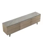 Kasandra pakoworld TV cabinet in beige marble-sonoma shade 180x35x48.5cm