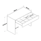 Artemisia pakoworld bedroom console-dressing table in white 90x45x76.8cm