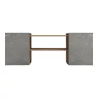 Morfi pakoworld polymorphic coffee table 3pcs in oak-beige marble shade 105x45x37cm