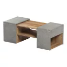 Morfi pakoworld polymorphic coffee table 3pcs in oak-beige marble shade 105x45x37cm