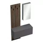 Arika pakoworld entrance furniture with mirror in oak-anthracite shade 100x37.1x199.5cm