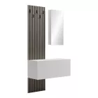 Arika pakoworld entrance furniture with mirror in white-sonoma shade 100x37.1x199.5cm