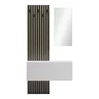 Arika pakoworld entrance furniture with mirror in white-sonoma shade 100x37.1x199.5cm