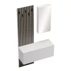 Arika pakoworld entrance furniture with mirror in white-sonoma shade 100x37.1x199.5cm