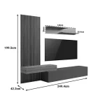 Litende pakoworld living room set in anthracite-oak shade 249.4x42.2x199.5cm