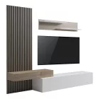 Litende pakoworld living room set in white-sonoma shade 249.4x42.2x199.5cm