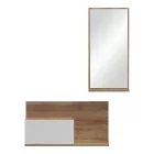 Miranda pakoworld entrance furniture with mirror in white-oak shade 60x30x89.5cm