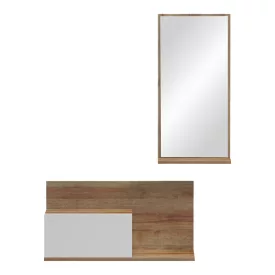   Miranda pakoworld entrance furniture with mirror in white-oak shade 60x30x89.5cm