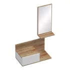 Miranda pakoworld entrance furniture with mirror in white-oak shade 60x30x89.5cm
