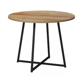   Sarah I table pakoworld in oak shade with black metal legs D100x76cm